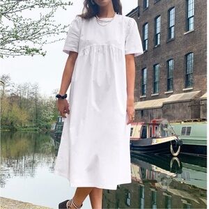 Collision White Short Sleeve Midi Dress Size 8 Like New